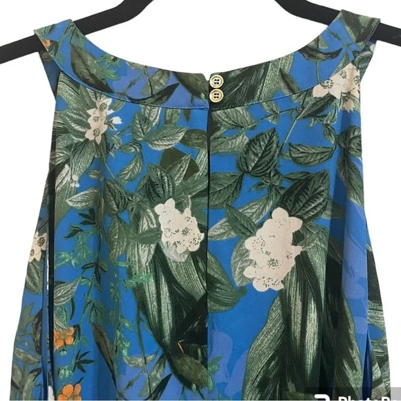 ASOS Oasis halter midi dress in blue floral - Picture 6 of 9